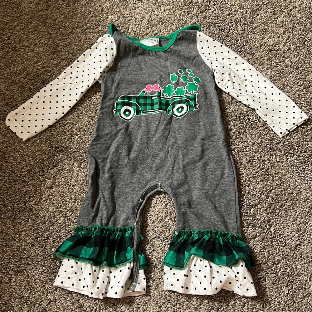 Boutique St. Patrick’s day romper. 6-12 months.
